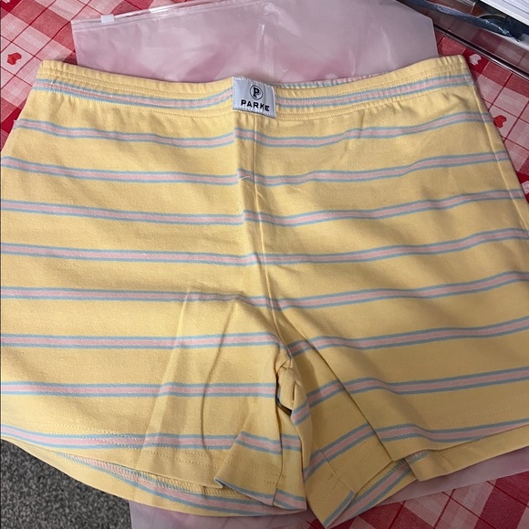 Parke Pants - Parke Birthday Stripes Cotton Shorts Size Large